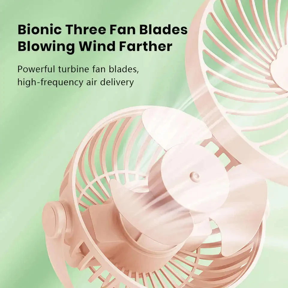 12-48h Table Mini Fan with Sturdy Clamp Rechargeable USB 3 Speeds Sleeping Mute for Bathroom Kitchen Student Dormitory 10000mAh