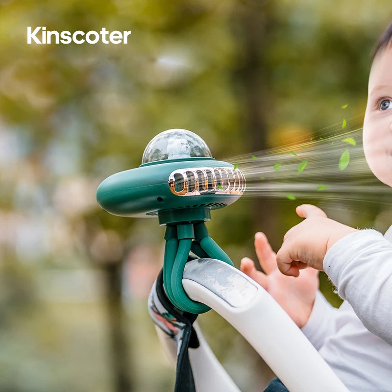 KINSCOTER Stroller Fan Portable Flexible Tripod Clip-on Fan 4 Speed Handheld Personal Fan For Car Seat Crib Bike Treadmill
