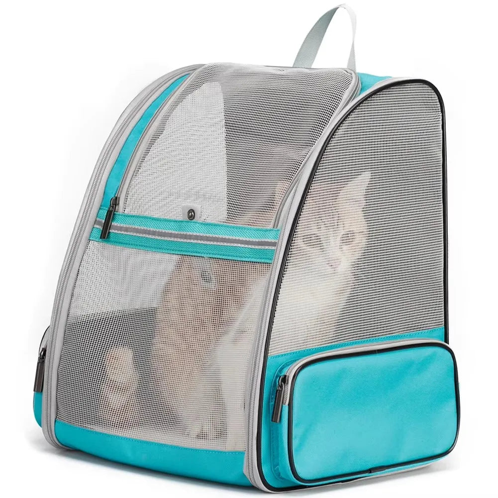 Outdoor Travel Pet Carrier Backpack - Breathable Vented Mesh Bag Suitable for Small Dogs, and Other Pets
