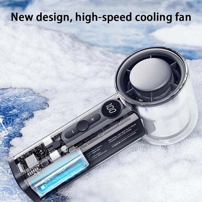 Fan X05 Mecha 100-speed Fan USB 20000RPM Violent Turbine Fan Handheld Refrigeration Ice Compress Fan Camping Travel
