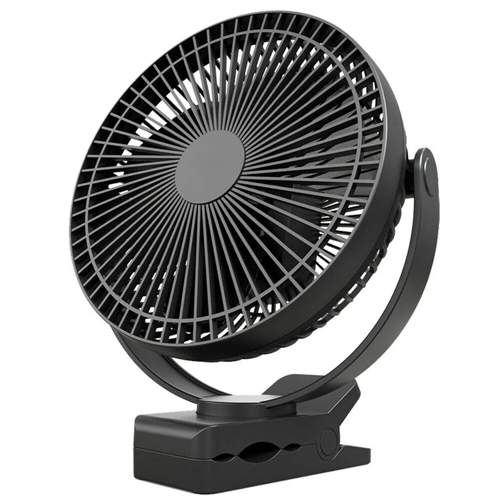 5inch/8inch Rechargeable Battery Operated Clip on Fan, USB & Type-C Charging, 4 Speeds Adjustable Portable Desktop Fan