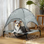 ‌Elevated Outdoor Pet Cot for Large Dogs, Heavy-Duty Frame Summer Camping Bed, Detachable Sunshade Canopy & Portable Dog Tent
