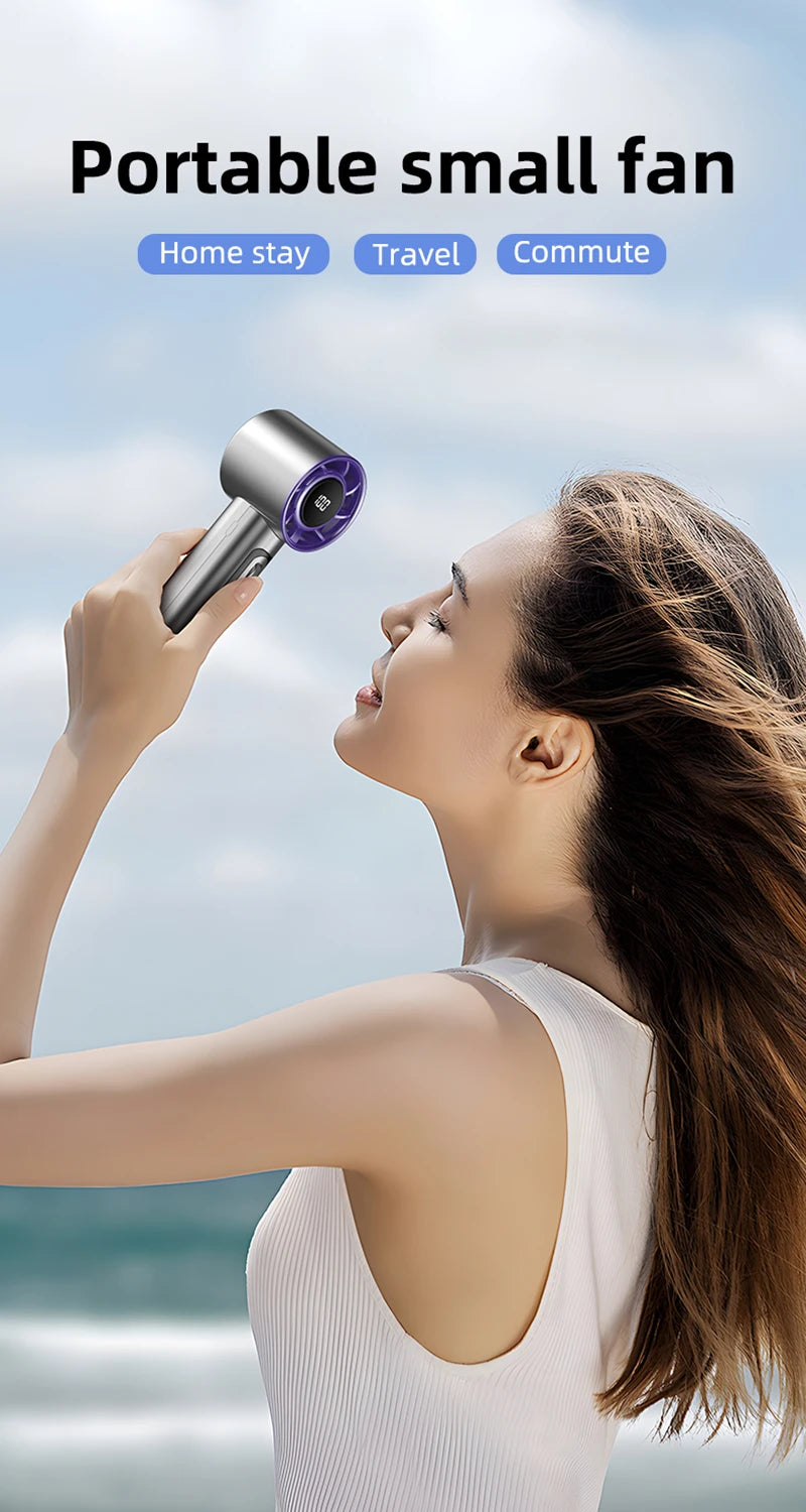 Xiaomi Handheld Portable Fan 100 Wind Speeds Adjustable Usb Charging Mini Outdoor Portable Turbo Long-lasting High Speed Fan