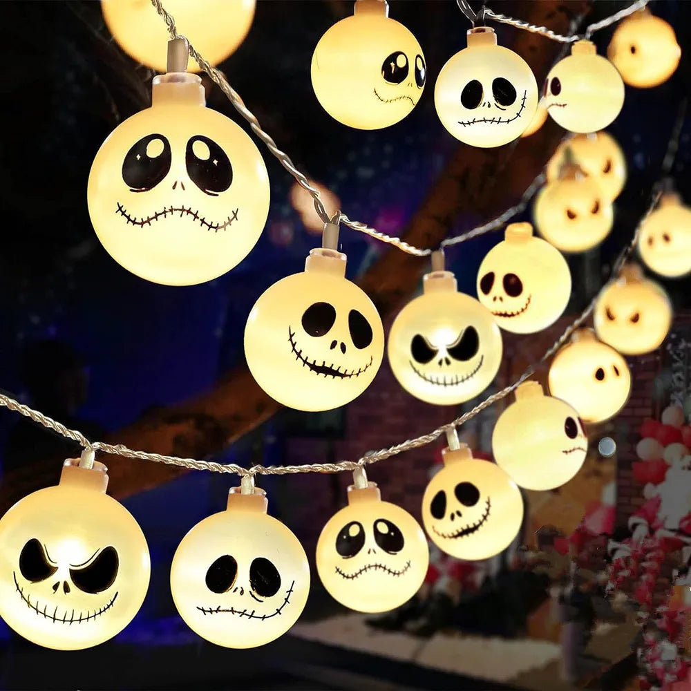 2024 Halloween Day Decoration Ghost String Lights LED Spooky Specter Fairy Lights Ghosts Battery Operated Party Indoor Decor 830