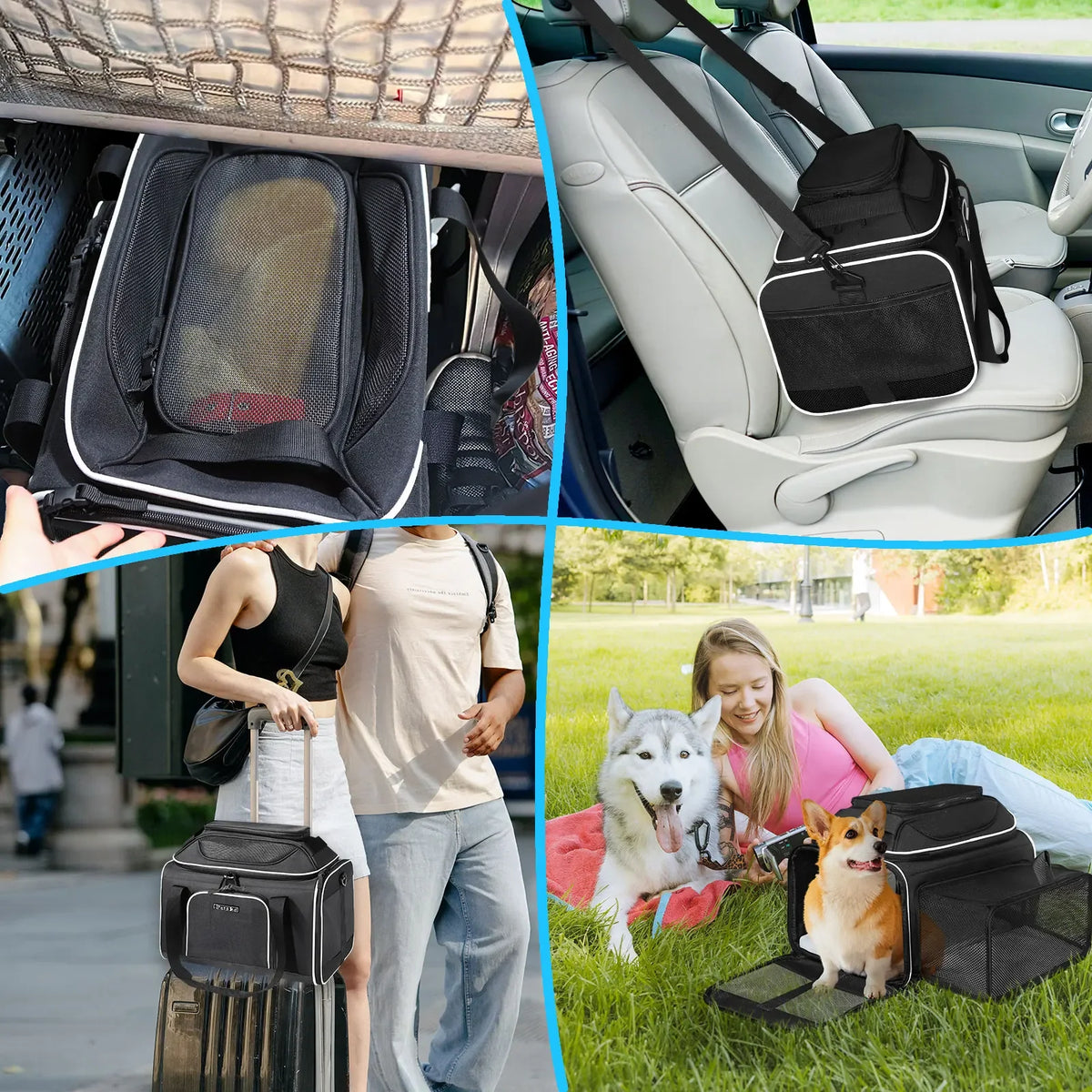 Airline Approved Pet Carrier- Expandable, DURABLE and with good VENTILATION