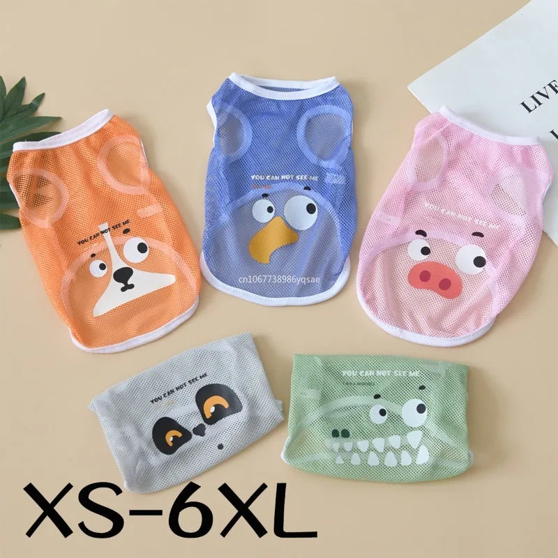 Summer Cool Dog Clothes New Dogs Pet Vest for Puppy Breathable Vest T-shirt Costume Bulldog Dogs T-shirt Outdoor Pets Clothing