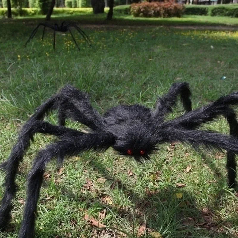 30cm/50cm/75cm/90cm/125cm/150cm/200cm Horror Halloween Giant Black Spider Decoration Haunted House Party Props Halloween Decor