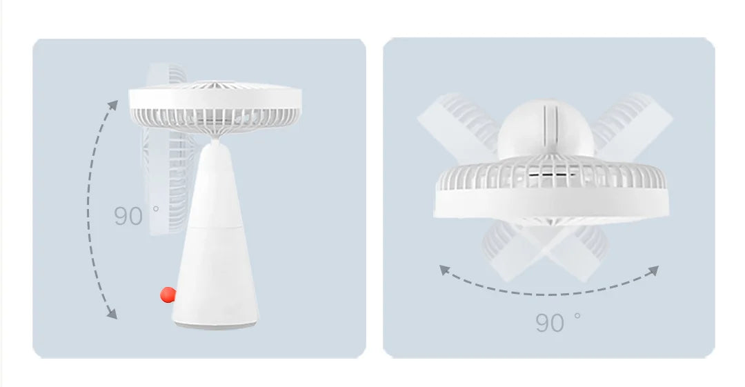 XIAOMI MIJIA Desktop Mobile Fan，Desktop Handheld Two In One，Universal Type-C Charging Port，18.5 - Hour Ultra - Long Battery Life