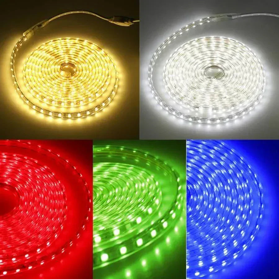Led Strip Lights 220V Waterproof 1M 2M 3M 5M 10M 20M White Led Tape 220 Volt Red Green Blue Led Lighting 5050 Smd 60Leds/M Diode