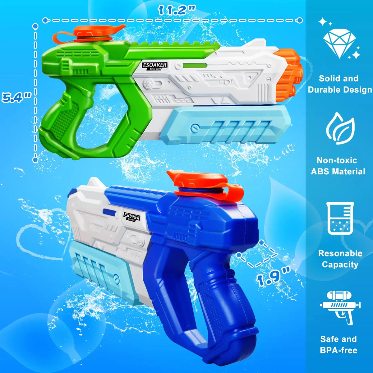 Water Gun for Kids Adults Squirt Super Water Gun Soaker Blaster Long Shooting Range Toys for Swimming Pool Beach Water Fighting