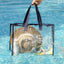 Waterproof Cosmetic Bag Fashionable Summer Storage Shoulder Bag Large Transparent Tote Bag For Women Swimming Beach