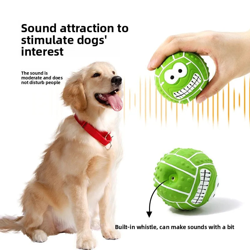 New Smiley Face Ball Latex Sound Toy Molar Teeth Cleaning Pet Latex Ball Dog Toy Pet Supplies
