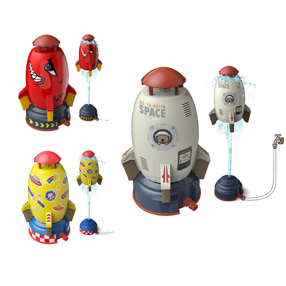Rocket Sprinkler Toy – Rotating Flying Water Spray Launcher Outdoor Sprinkler Rocket Children's Water Play Tools