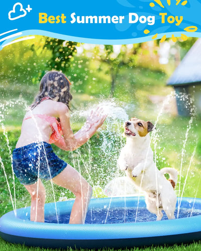 Dog Pool 59” Anti-Slip Dog Pools for Large Dogs 0.58 mm Thick Dog Splash Pool Summer Water Toy