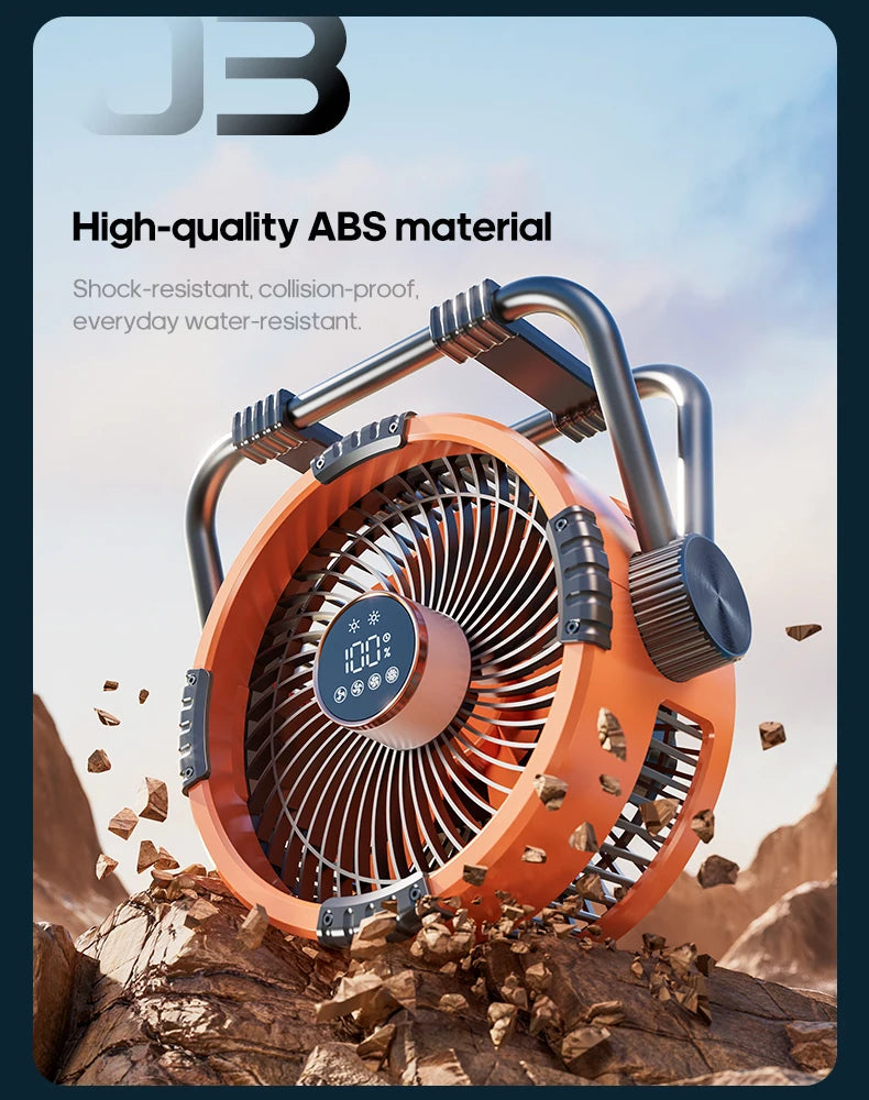 KINSCOTER Portable 6 in 1 Camping Fan 20000mAh Multifunctional Outdoor Desktop Air Circulator Wireless Ceiling  w/ Hook & Light
