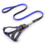 Dog Leash Harness Adjustable Collar Set Denim Pet Lead Vest for Small Medium Large Dogs Pet Cat Lead for Walking Training