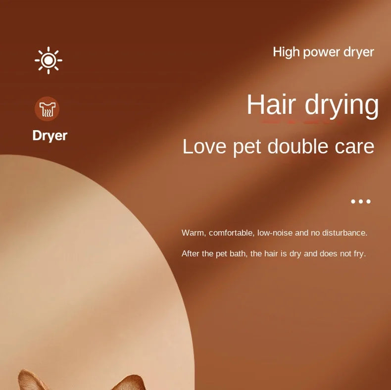 110V Pet Dryer Machine 3-in-1 - Portable Low Noise Hair Dryer & Heater for Dogs/Cats, CE/FCC Certified with Overheat Protection