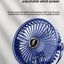 1800mAh Clip Electric Fan 5 Speed Quiet Rechargeable Desktop Portable Air Circulator Wireless Fan with LED Light Camping Fans