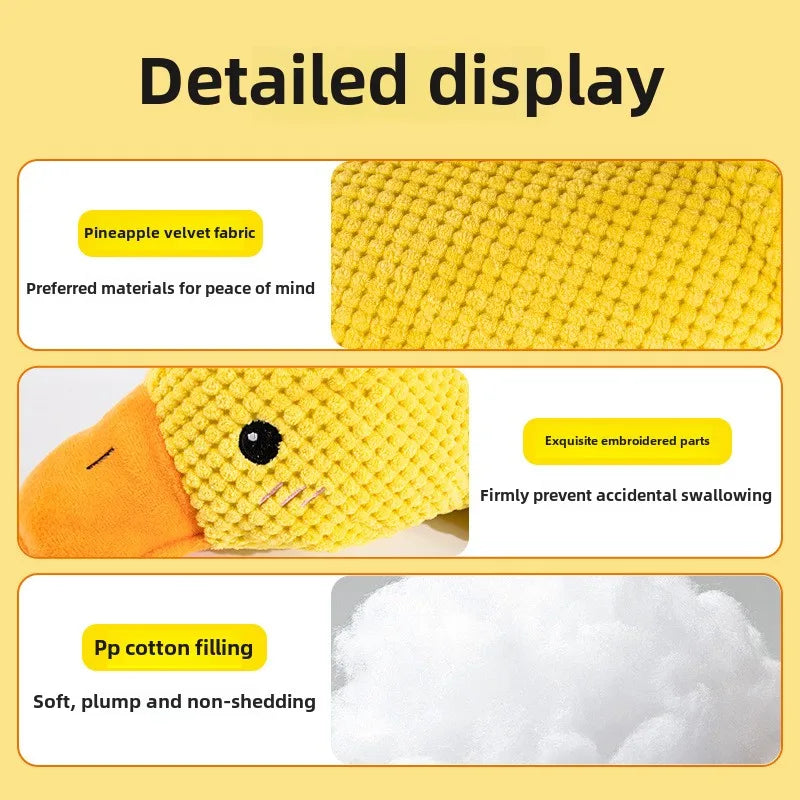 Dog Toy Plush Companion Sleeping Duck Anti Biting Molar Cleaning Relief Boring Duck Sound Pet Toy