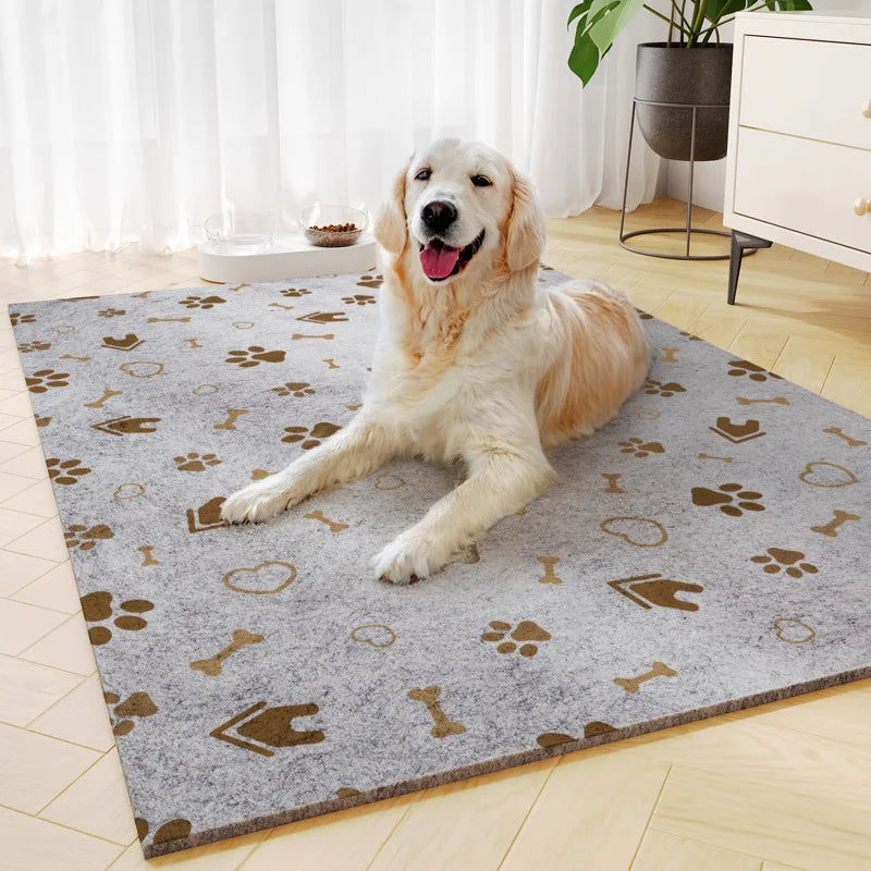 All-Weather Chew-Proof Dog Mat-Waterproof & Thermal Fleece Pad with Custom Print, Heavy Duty for Large Dogs (SGS Certified）