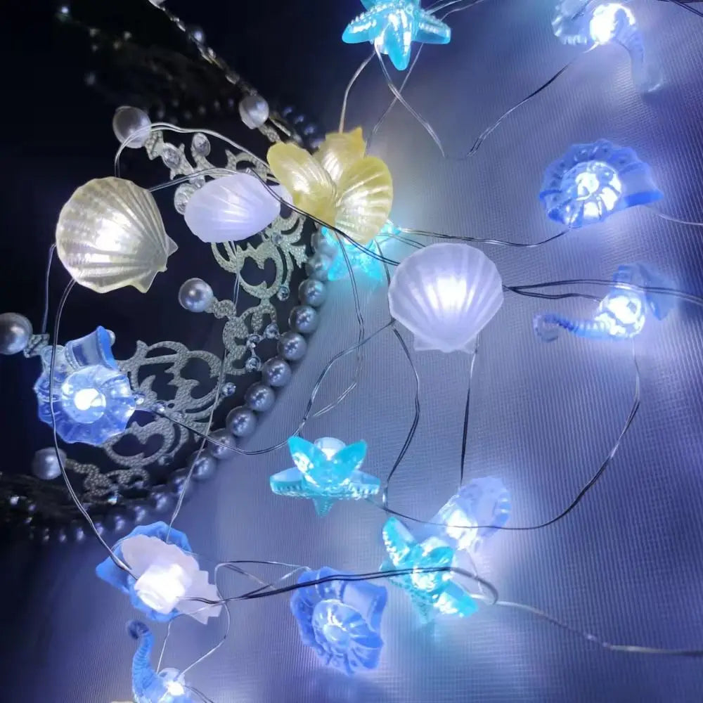 Plastic Lamp Shell String Lights Ocean Series 30 Lights LED Lights Everbright Battery Box Power Supply String Lamp Home/Outdoor