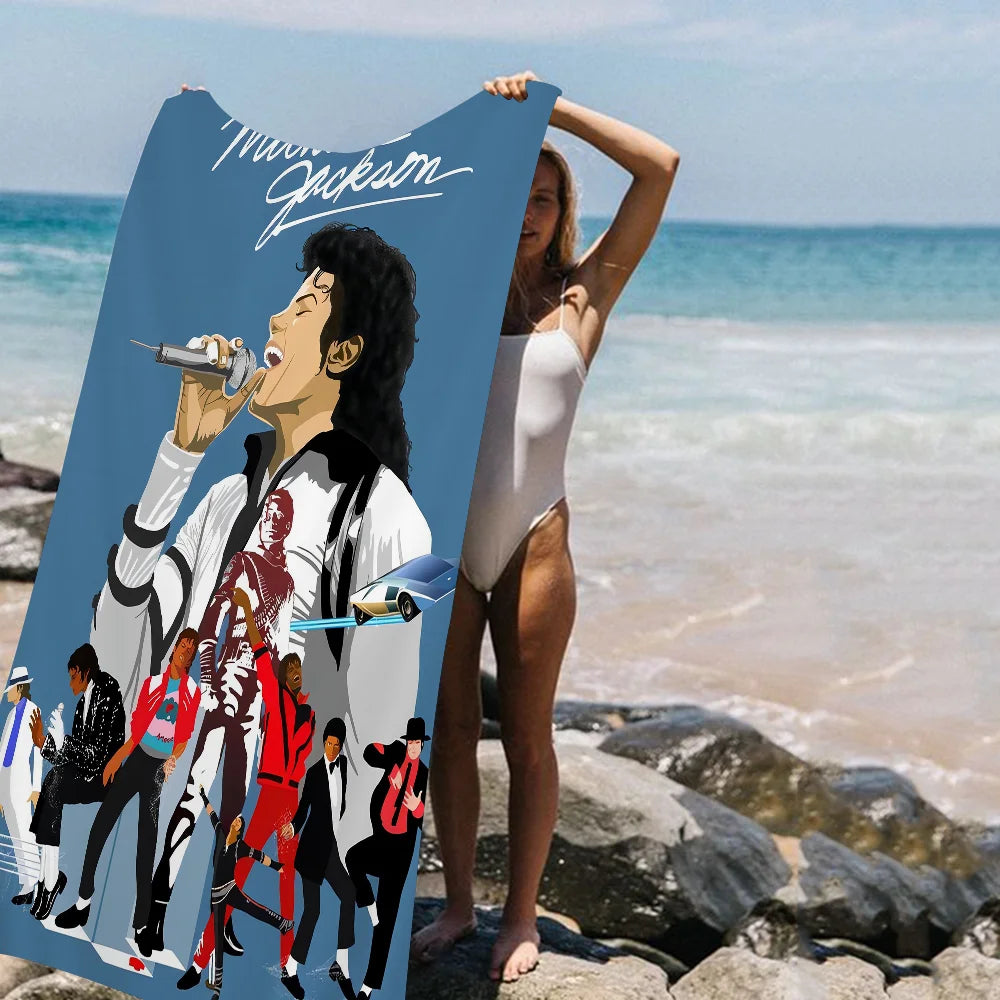 Michael Jackson Beach Towel Cartoon Cute Summer Kids Large Bath Pool Beach Towel Microfiber Absorbent for Swimming Travel