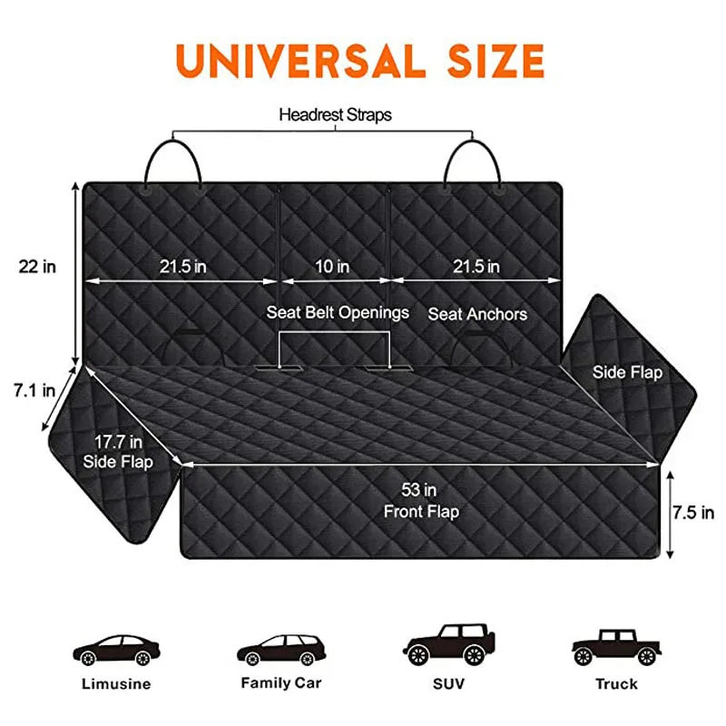 Dog Car Seat Cover Waterproof Pet Travel Dog Carrier Hammock Car Rear Back Seat Protector Mat Safety Carrier For Dogs Safety Pad