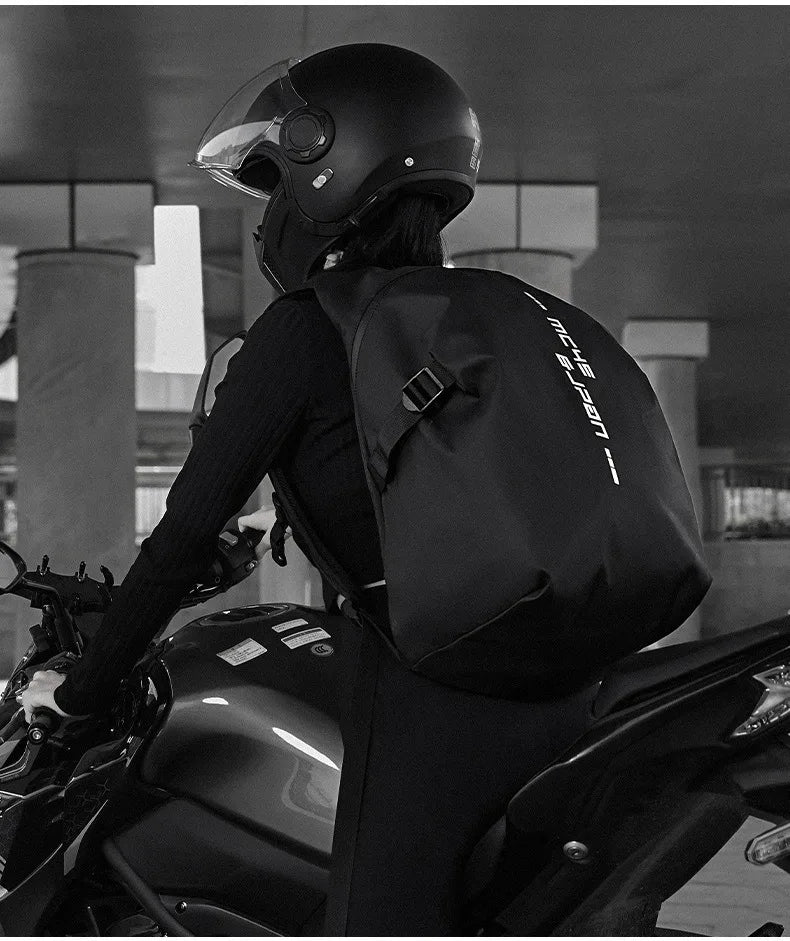 Helmet Backpack for Motorcycle Cycling Large Capacity Waterproof Helmet Storage Bag with Reflective Stripe Hiking Backpack