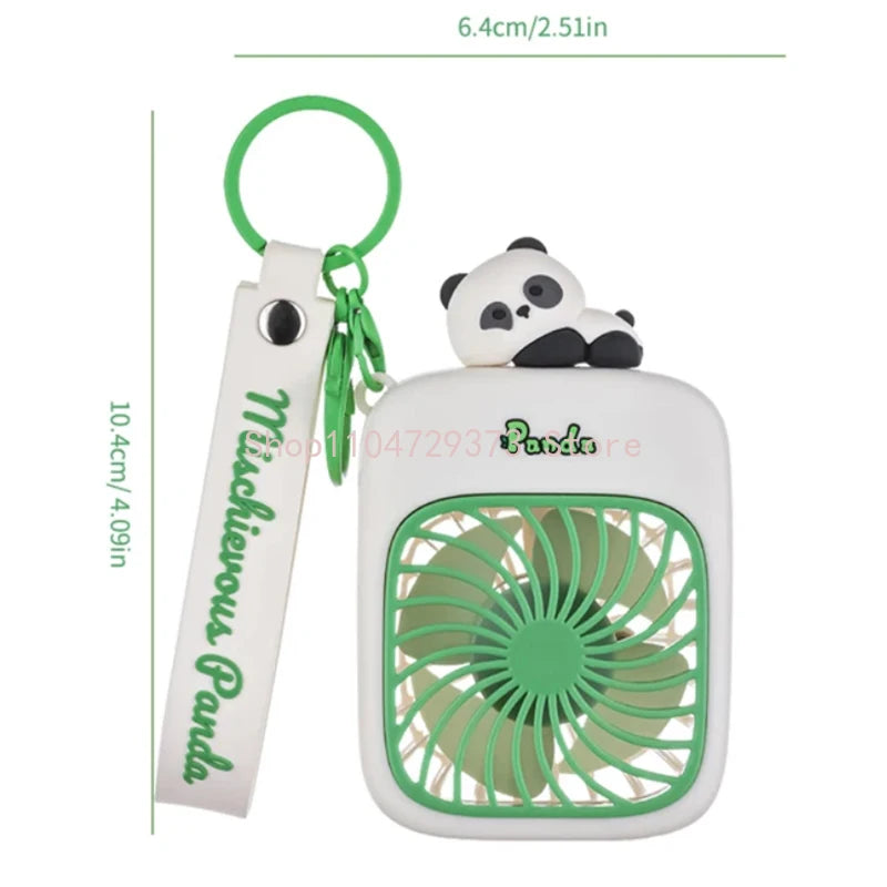Portable Keychain Fan for Travel Small Cooling Mini Fans Rechargeable Cute Panda Travel Fan Handheld Fan Gift
