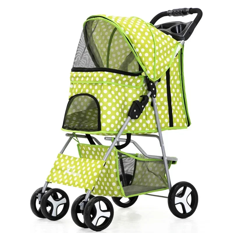 Pet Stroller with Sunroof -Foldable, lightweight, Single Handed, size S M L