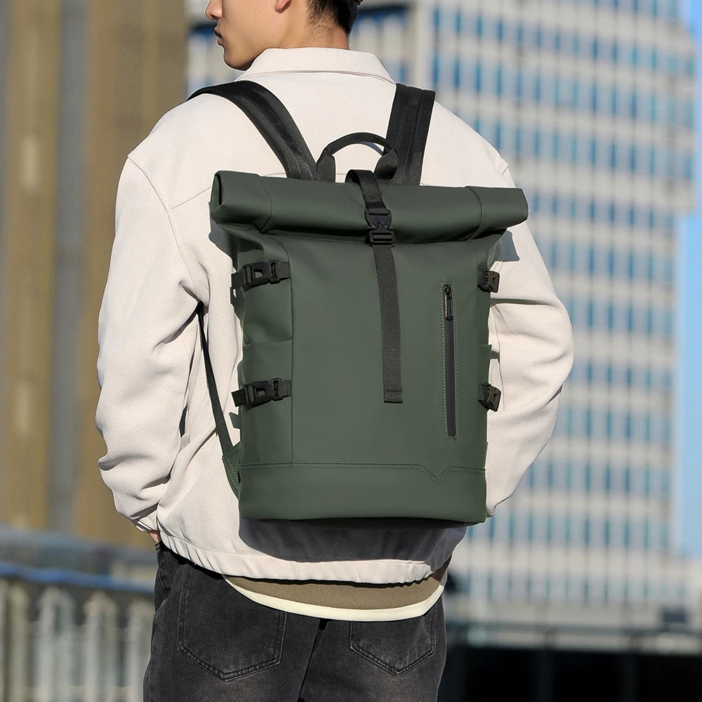 Waterproof Durable Outdoor Backpack Roll Top Fashion Casual Backpack for Hiking Travel Men Women Daily Commute