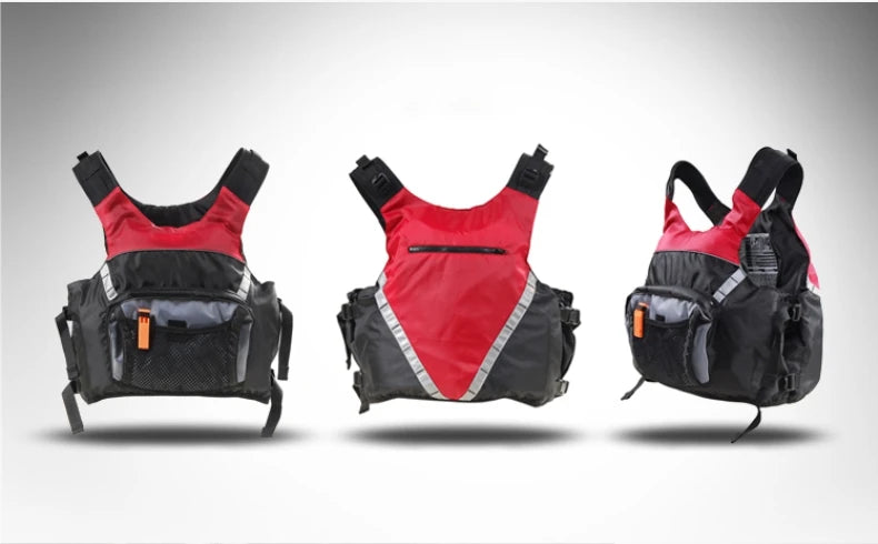 Kayak Life Vest for Men, Zippered Pockets, Reflector Whistle, Fishing Jacket, Buoyancy Aids for Adults, 120 kg