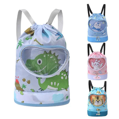 Children's Swimming Bag Wet Dry Separation with shoe compartment swimsuit storage bag Sports Portable Backpack for Boys Girls