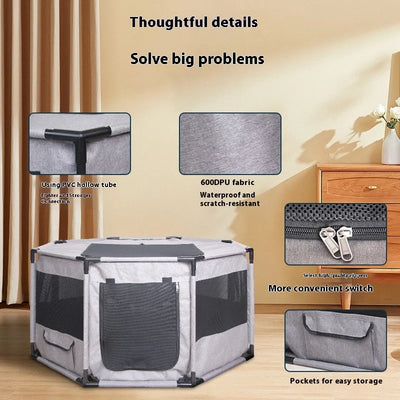 Dog Pet Nest 600DPU Oxford Cloth Cat and Dog Delivery Room Animal Cage Kennel Octagonal Fence