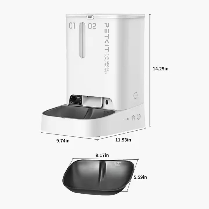 Automatic Feeder with Camera and 2-Way Audio - Double Hopper Design
