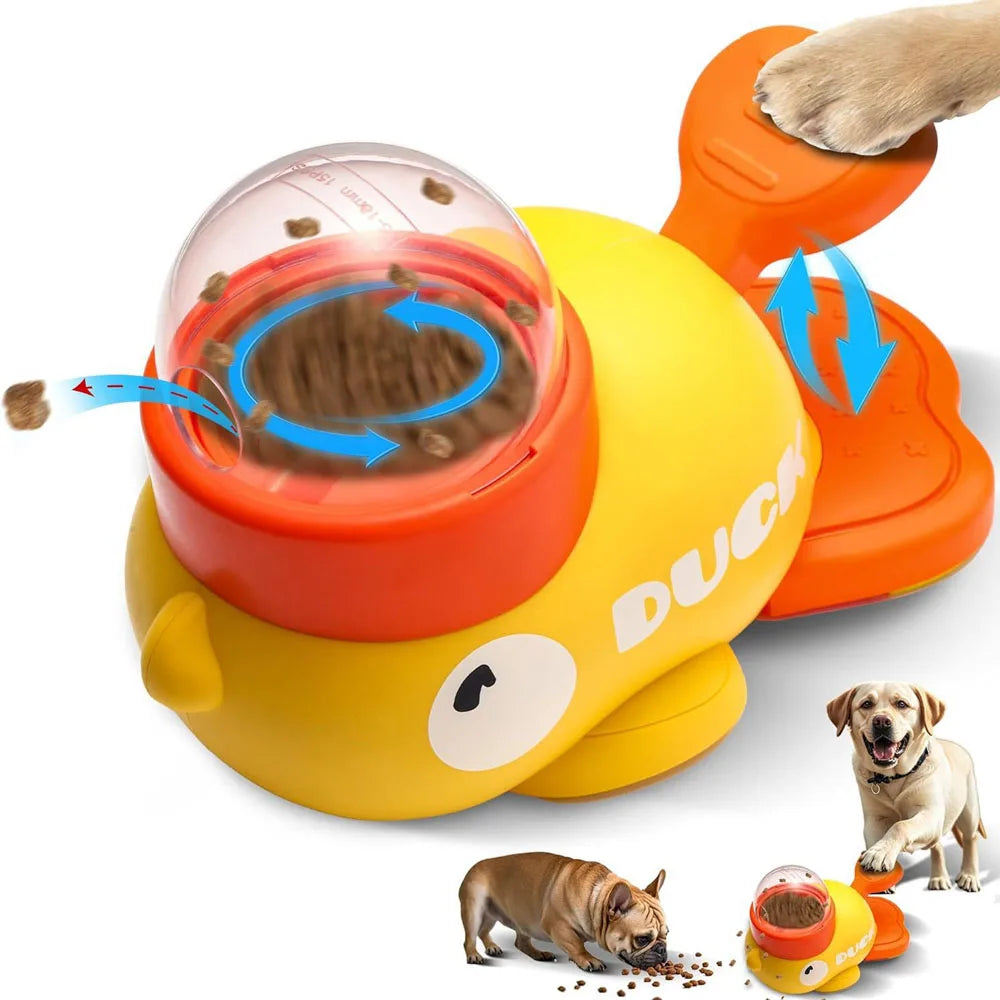 Interactive Dog Toy Durable Plastic Pet Food Feeder Puzzle Game Suitable for Cat Dog Duck Design Dog Snack Distribution Toy Pet