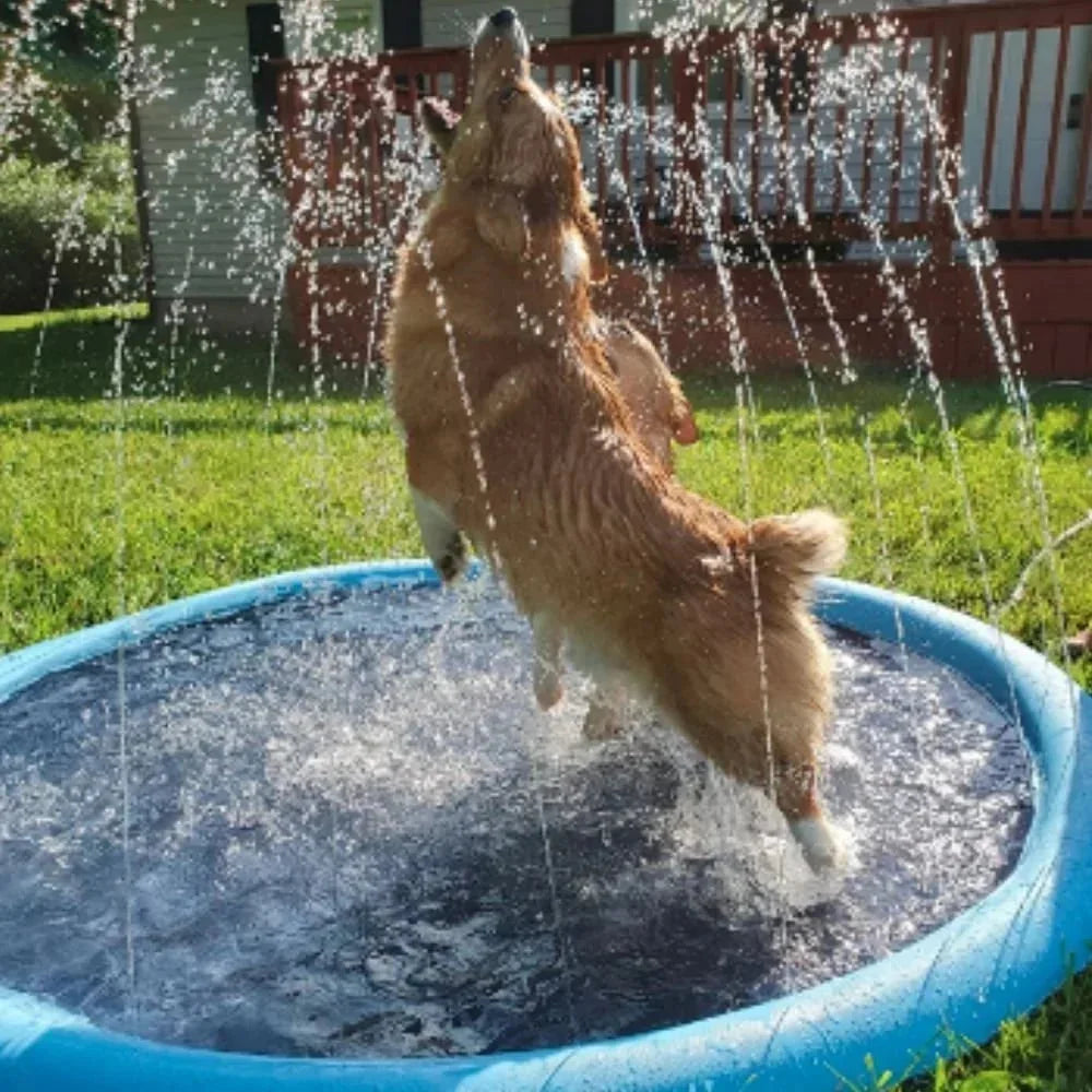 100-200cm Pet Sprinkler Pad Play Cooling Mat Swimming Pool Inflatable Water Spray Pad Mat Tub Summer Cool Dog Bathtub for Dogs