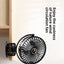 1800mAh Clip Electric Fan 5 Speed Quiet Rechargeable Desktop Portable Air Circulator Wireless Fan with LED Light Camping Fans