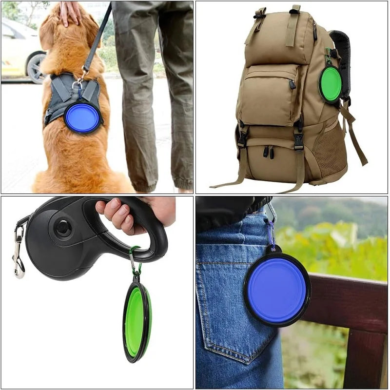 Portable Folding Silicone Dog Feeder Bowl