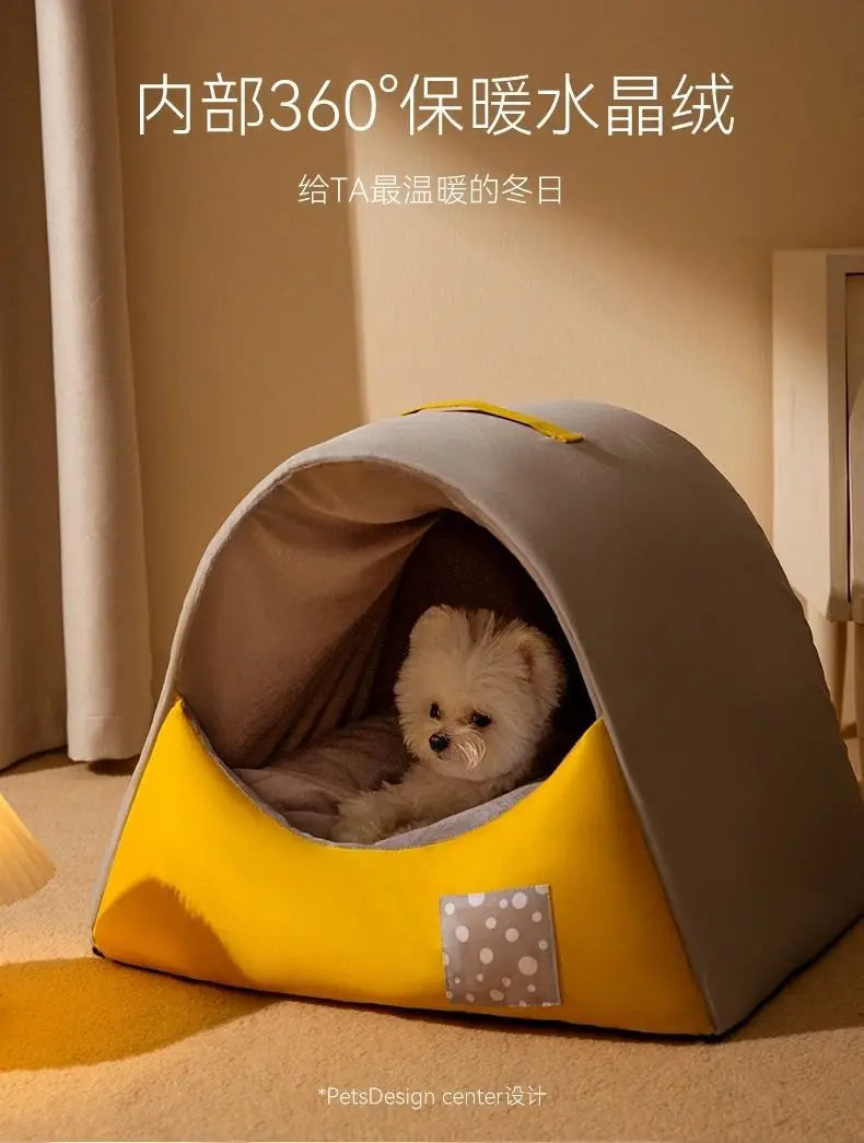 Dog Kennel for All Seasons, Removable and Washable Cat Kennel, Teddy Small Dog Winter Warm Enclosed Pet Winter Dog House