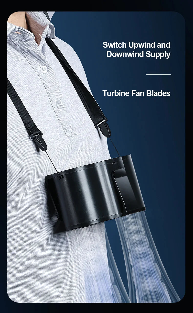 Portable Mini Waist Clip Fan with 20000mAh USB Rechargeable Battery Wireless Neck Fan for Sports Outdoor Working