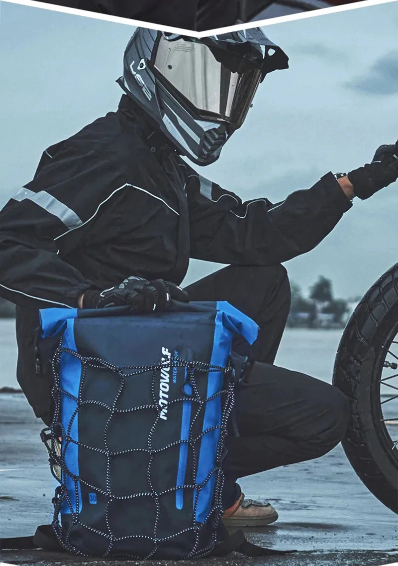 Motorcycle Backpack Men Women Waterproof Bag Full Face Helmet Backpack Rider Bag Reflective Travel Bag Motorcycle Helmet Bags