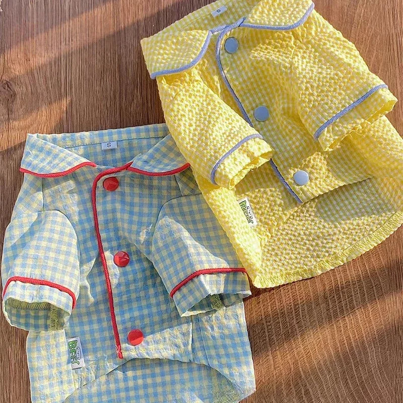 Dog Clothes Pet Plaid Loungewear Comfort Maltese Bigbear Schnauzer