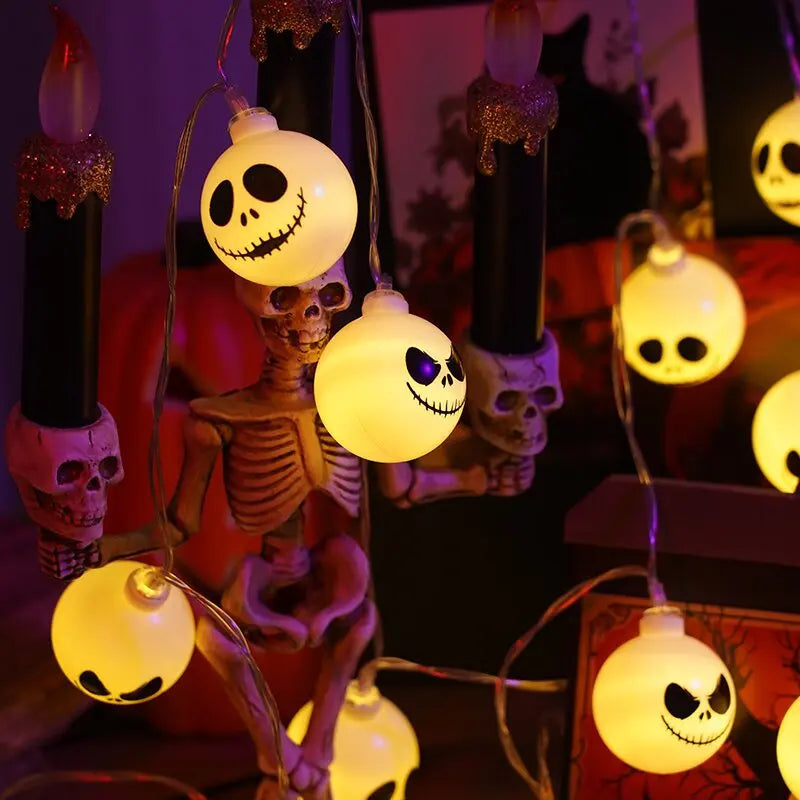2024 Halloween Day Decoration Ghost String Lights LED Spooky Specter Fairy Lights Ghosts Battery Operated Party Indoor Decor 830
