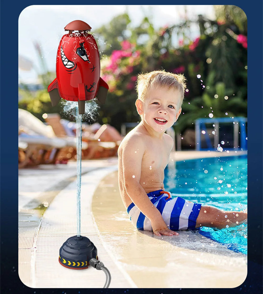 Rocket Sprinkler Toy – Rotating Flying Water Spray Launcher Outdoor Sprinkler Rocket Children's Water Play Tools