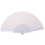 Portable Folding Fan Plain Plastic Cloth Hand Fan Chinese Elegant Fabric Hand Fan for Weddings Travel Party Dancing Cosplay