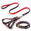 Dog Leash Harness Adjustable Collar Set Denim Pet Lead Vest for Small Medium Large Dogs Pet Cat Lead for Walking Training