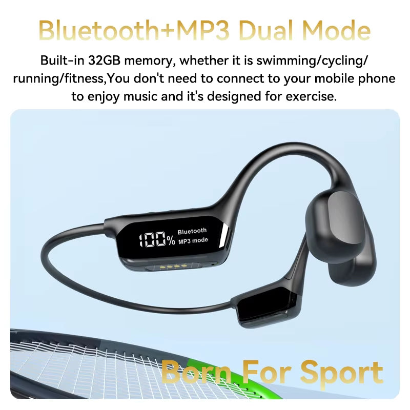 Xiaomi Bone Conduction Headphone Bluetooth Bass Wireless Headset MP3 Player Cycling Fitness Earphone IPX8 Waterproof Swimming
