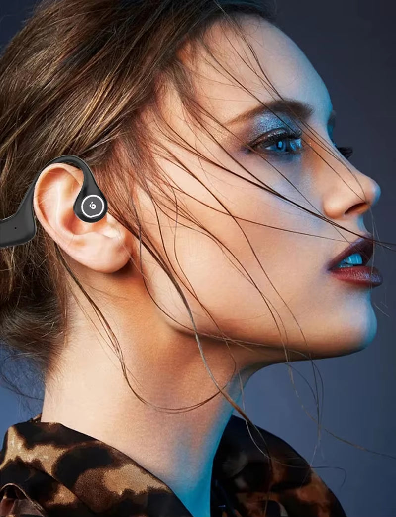 Bone Conduction Wireless Headphone Open Ear Bluetooth Earphone Neckband Sport Headset with Microphon Card MP3 Player 10 Hrs IPX5