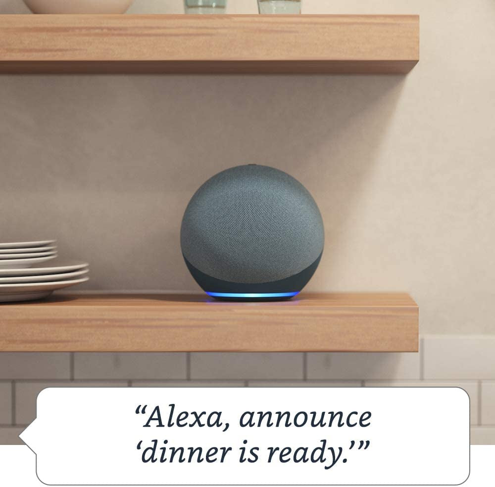 Echo (Newest Model), Alexa Speaker with Premium Sound, Ideal for Large Bedrooms, Living Rooms and Kitchens, Twilight Blue-AM1502